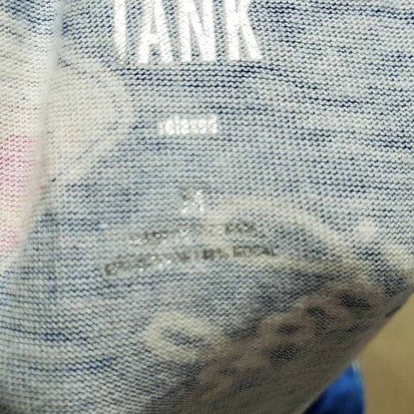 SO Blue Tank Top Pizza Donuts Rainbows Hearts Girl's size 14 - Picture 4 of 5